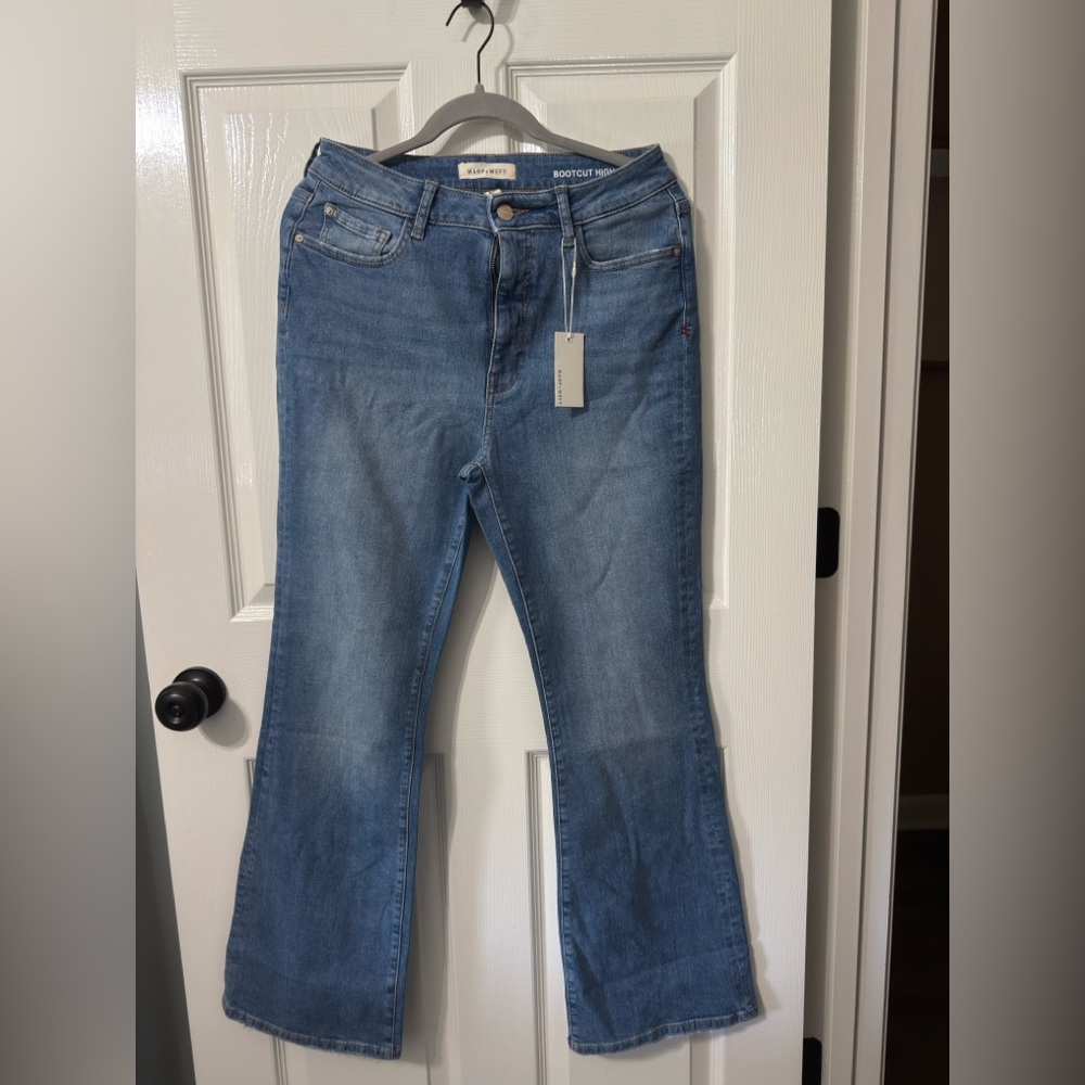 Warp + Weft Blue Boot Cut Jeans with Classic Style